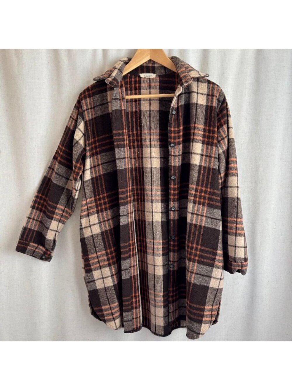brown granola girl flannel L